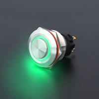 WD22mm Interrupteur à bouton-poussoir en métal Anneau LED logo Verrouillage/Bouton-poussoir momentané HIGHhead 1NO1NC Étanche IP65 12V Contrôle