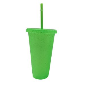 Nuevo Vaso Creativo Verde con Purpurina, Taza de Agua de PP con Pajitas - Product Image 4