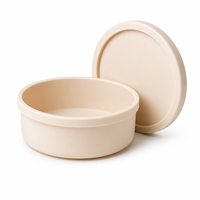 Boîte de congélation ronde empilable en silicone pour portions de viande avec couvercle 11 cm, réutilisable pour la préparation des repas, la cuisine et le réfrigérateur