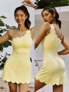 Nuevo Ropa Deportiva para Mujer 2025 Enterizo Ajustado de Yoga para Gimnasio con Almohadilla en el Pecho y Faldas de Tenis y Golf con Corte Ondulado - Product Image 4