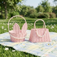 Panier suspendu en rotin PE tressé à la main, flexible, écologique, moderne, grande capacité, pour mariage, extérieur, salon