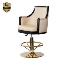 Chaise de jeu de casino réglable à base dorée avec dossier confortable pour les croupiers VIP et les joueurs aux tables de Baccarat Mahjong