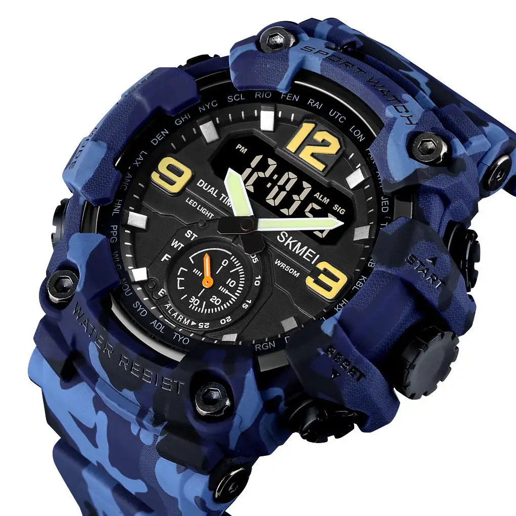 Reloj skmei 1637 fashion sports fitness watch for men Shockproof water resistant analog digital watches electronic wrist watch