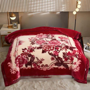 <b>Heavy</b> Thick King Size Korean Style 2 Ply Double Layer Solid Color Dyed Fleece Throw Mink Raschel <b>Blanket</b> for Winter - Product Image 3