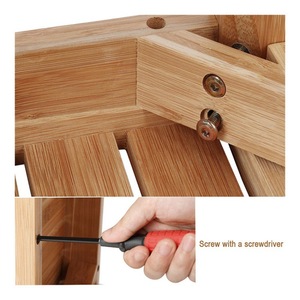 Bamboo Carving Bamboo <b>Bathroom</b> <b>Stool</b> 60X70cm Rectangular Freestanding Shower Seat With Shelf - Product Image 2