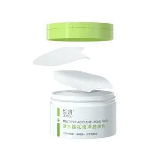 Juyou – coussinets nettoyants pour le visage, marque privée, 55 pièces, produit chimique, acide salicylique, mandélique, pour le visage gras