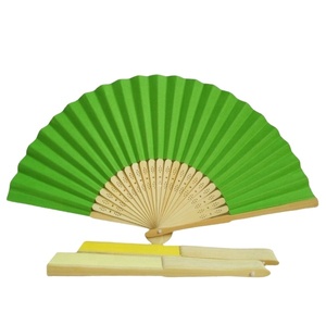 Hot Selling Printed logo Personalized Bamboo Paper <b>Silk</b> Fabric Folding Hand Fans for Wedding Party Gift - Product Image 1