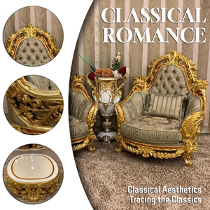 Muebles de Corte, Muebles Reales, Sofá de Sala de Estar, Sofá Clásico de Tela, Muebles de Sofá de Lujo, Sofá Antiguo - Product Image 2