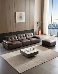 <span class=keywords><strong>Canapé</strong></span> de loisirs en cuir écologique minimaliste italien, salon moderne et simple, grande combinaison modulable, multifonctionnel - Product Image 3