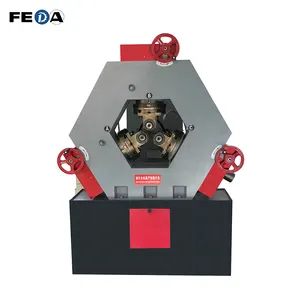FEDA पाइप निपल छोटे हाइड्रोलिक परिपत्र तीन अक्ष धागा रोलिंग Knurling मशीन