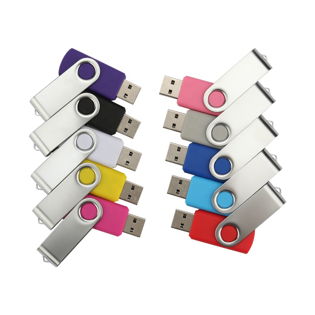 Custom Logo Metal Swivel Cap USB Flash Drive Bulk 4GB 8GB 16GB 32GB 64GB 128GB USB 2.0 Memory Stick Pendrive