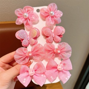 <span class=keywords><strong>Barrettes</strong></span> Papillon Modernes Scintillantes avec Nœud Floral en Tissu pour Bébés Filles – Accessoires Cheveux Mignons pour Enfants – Idéales pour Fêtes - Product Image 6