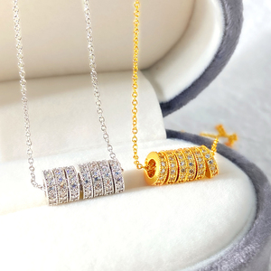 Micro Paved Cubic Zirconia 18K Gold Plated Multi Rolling Charm Zircon Pendant Necklaces for Women - Product Image 5