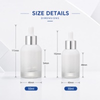 Vente en gros de flacons compte-gouttes en verre transparent pour huiles essentielles, 30 ml/50 ml, flacons pour essences, flacons en verre pour cosmétiques