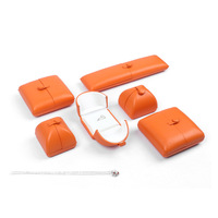 Boîte à bijoux dôme double porte en cuir PU orange vif avec logo personnalisé A1 – Fournisseur en gros premium