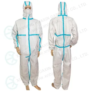 PPE Disposable Microporous Coverall Blue Taped Seam Against Chemical Splashes