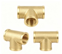 Raccord en T égal en laiton forgé usiné CNC OMANS D12063 pour alimentation en eau, connexion NPT, surface lisse, trou de montage 1/2 pouce