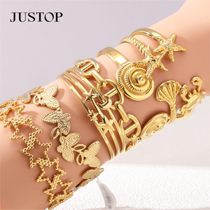 Brazaletes OEM/OEM personalizados, impermeables, de acero inoxidable, chapados en oro, joyería de moda, hipoalergénicos, suministros de brazaletes indios al por mayor. - Product Image 6