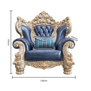 Hot Sale European Sofa Luxury Villa <strong>Hotel</strong> 1+2+3 Seater Sofa Classical Elegant Solid Wood Carved Frame Sofa - Product Image 4