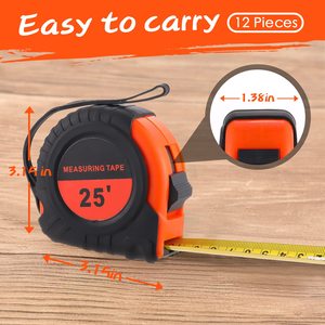 25 ft Tape Measures Bulk Retractable <strong>Measuring</strong> Tapes Easy Read Steel <strong>Measuring</strong> Tape - Product Image 2