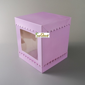 Caja para Pastel Cuadrada Sunshine con Ventana, Caja de Cartón para Llevar Pastel, Cajas para Envío de Pasteles, Cartones Blancos en Oferta - Product Image 3