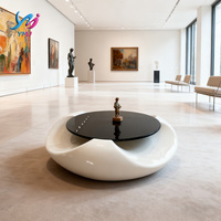 Table basse de luxe en fibre de verre, moderne, européenne, durable, écologique, convertible, personnalisable, avec rangement ajouré, pour la maison