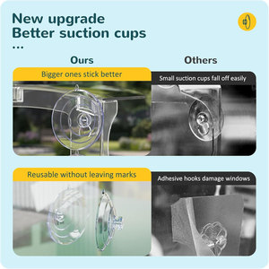 Mangeoire à oiseaux en acrylique transparent avec ventouses puissantes, plateau et perchoir amovibles, résistante aux intempéries pour l'observation des oiseaux sauvages - Product Image 4