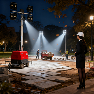 Diesel Gener Light Towers Torre de iluminación LED móvil portátil V7 + Emisión blanca - Product Image 5