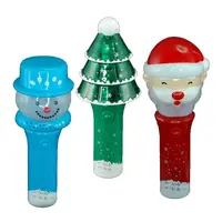Varita giratoria LED parpadeante para Navidad, Mini muñeco de nieve, Papá Noel, árbol de Navidad, juguete para niños