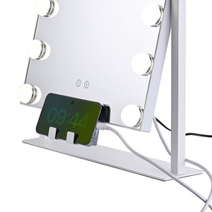 Specchio da <span class=keywords><strong>Trucco</strong></span> LED da Tavolo di Design con Bluetooth e Supporto per Telefono, Specchio con Vano Portaoggetti per Riparazioni e <span class=keywords><strong>Trucco</strong></span> - Product Image 4