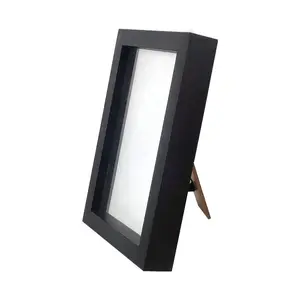 Wholesale 2.5 cm Deep Wood Picture Frame 5x7 4x6 8x10 11x14, Wooden Shadow Box with Glass for Photo Ticket Flowers Butterfly