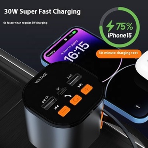Allume-cigare multifonctionnel PD, chargeur de voiture Type-C 12-24V sans fil pour lecteur MP3, appels sans perte, QC3.0, rapide et rétractable - Product Image 3