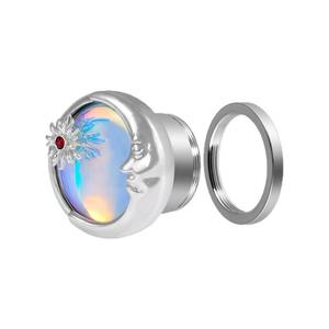 स्टील मून एंड सन ब्लू ग्रेडिएंट फ्लैश कान सुरंग और प्लग स्टेनलेस स्टील पल्ले पिरलिंग कान वजन 8-25 मिमी एक्सटेंडर गेज को मजबूत करता है - Product Image 5