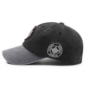 2026 Trending <b>Vintage</b> Washed Cotton Baseball <b>Cap</b> With Maple Leaf Embroidery Patch Color Block Dad Hat Wholesale Low MOQ - Product Image 5