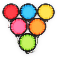 Bol de nourriture pour animaux de compagnie en silicone portable, pliable, pour voyager, bol d'eau pour animaux de compagnie, pour petits chiens, bol pliable pour chien