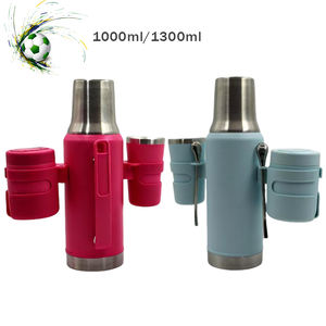 Ensemble thermos en acier inoxydable de 1300 ml avec 2 tasses et bombillas, gourde isotherme sous vide pour <span class=keywords><strong>Yerba</strong></span> Mate, kit de voyage portable - Product Image 1