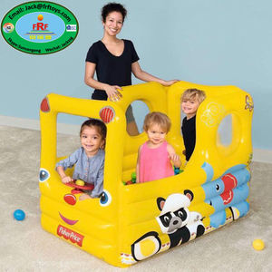 Lil Learner Play Toys - <span class=keywords><strong>Piscina</strong></span> <span class=keywords><strong>de</strong></span> Pelotas Inflable <span class=keywords><strong>de</strong></span> PVC con Forma <span class=keywords><strong>de</strong></span> Autobús Escolar para Niños, para Jardín e Interiores - Product Image 1