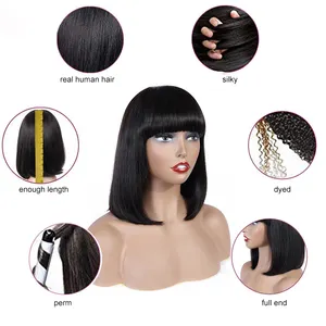 real human hair wigs white women mushroom style wig for white people