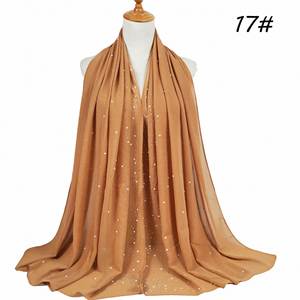 Sombrero de Chifón con Pedrería y Perlas para Mujer, Color Puro, Estilo Musulmán - Product Image 6