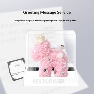 Boîte cadeau en acrylique avec rose éternelle, cadeau d'anniversaire licorne, cadeau de la Saint-Valentin pour petite amie - Product Image 4