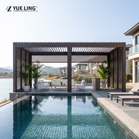 Toit à lames orientables en aluminium pour les constructeurs et les entrepreneurs en bâtiment, pergola sur mesure, pergola de cour résistante au soleil et à la pluie