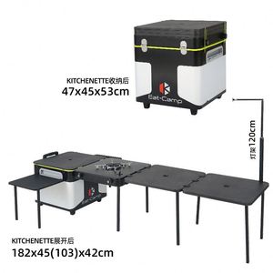 Table de camping pliante portable CLS Outdoor Mobile Kitchen avec cuisinière intégrée, équipement pour camping-car et voiture. - Product Image 5