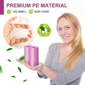 HuamaohengchunSmall Trash Bags Bathroom,4 Gallon Garbage Bags for Kitchen Bedroom, Unscented, 80 Count, Hot Pink - Product Image 5