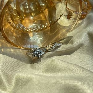 Dylam Bridal <b>Ring</b> <b>Set</b> <b>Sterling</b> <b>Silver</b> Wedding Original Pure Luxury V Bezel Setting Fine <b>Ring</b> <b>Silver</b> Waterproof for Women Girl - Product Image 4