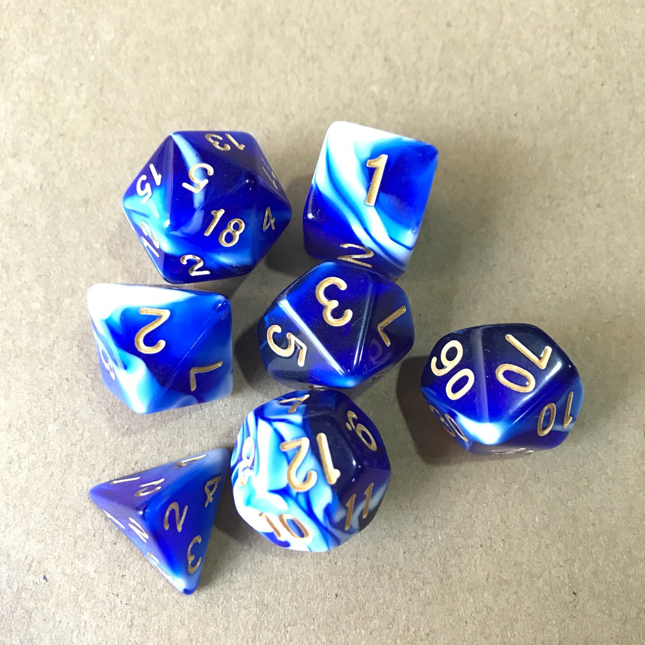 White and transparent blue