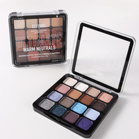 Palette de fards à paupières minéraux gaufrés 16 couleurs, finition scintillante, tons neutres chauds, pour peaux claires, longue tenue, usage quotidien, professionnel
