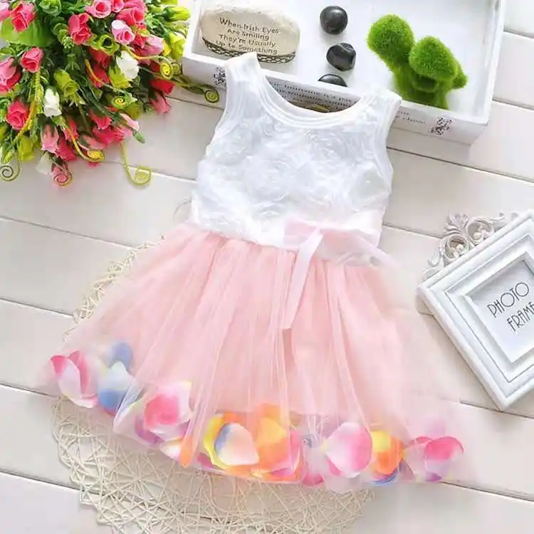 Kleinkind Baby Mädchen Kleidung Kinder Kinder Mädchen Kleider geschnürt Blumen party Geburtstag Hochzeit Prinzessin Baby kleid