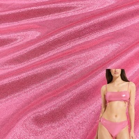 Tissu extensible en polyamide et élasthanne avec points réfléchissants métallisés rose brillant, sans MOQ, pour maillots de bain et tenues de danse