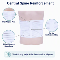 Ceinture de compression abdominale post-chirurgicale blanche avec soutien dorsal et fermeture en X