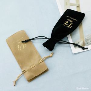 Sac à cordon pour bijoux en daim imprimé de logo personnalisé pour mini produits Petit sac cadeau pour l'emballage de bijoux Pochette en daim pour <span class=keywords><strong>parfum</strong></span> - Product Image 3